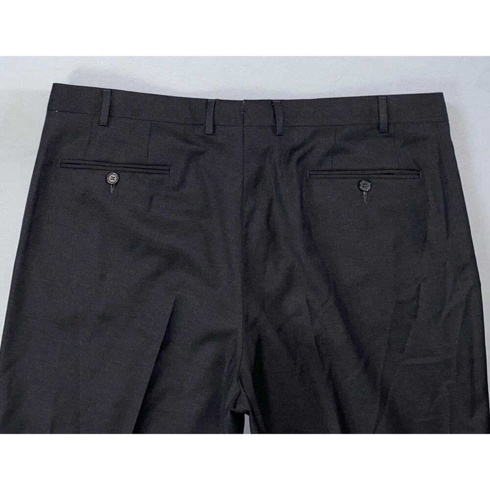 Santorelli Italy Luxury Serge Romeo Flat Front Wool Dress Pants Charcoal 40X29.5 - Picture 11 of 11